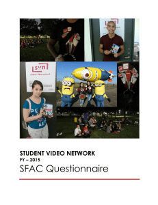 SFAC Questionnaire STUDENT VIDEO NETWORK FY – 2015