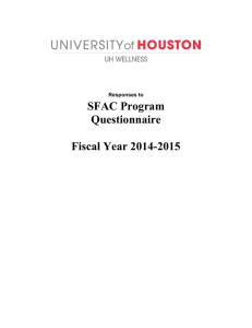 SFAC Program Questionnaire  Fiscal Year 2014-2015