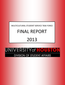 FINAL REPORT 2013 MULTICULTURAL STUDENT SERVICE TASK FORCE