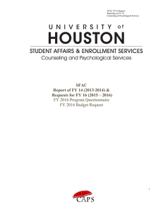 SFAC Report of FY 14 (2013-2014) &amp; FY 2016 Program Questionnaire