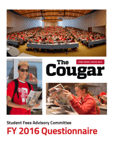 FY 2016 Questionnaire Student Fees Advisory Committee