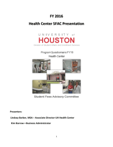 FY 2016 Health Center SFAC Presentation