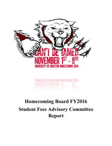 Homecoming Board FY2016 Student Fees Advisory Committee Report