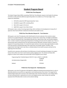 Student Program Board FY2015 One-Time Requests STUDENT PROGRAM BOARD