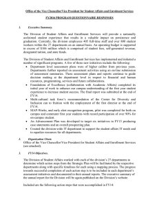 Office of the Vice Chancellor/Vice President for Student Affairs and...  FY2016 PROGRAM QUESTIONNAIRE RESPONSES