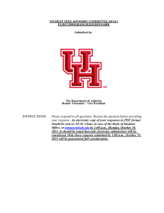 STUDENT FEES ADVISORY COMMITTEE (SFAC) FY2017 PROGRAM QUESTIONNAIRE Submitted by: