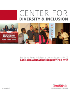 CENTER FOR DIVERSITY &amp; INCLUSION Student Fees Advisory Committee (SFAC )
