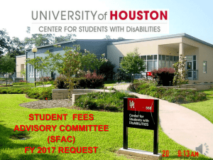 STUDENT  FEES ADVISORY COMMITTEE (SFAC) FY 2017 REQUEST