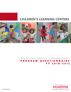 CHILDREN’S LEARNING CENTERS Student Fees Advisory Committee (SFAC)