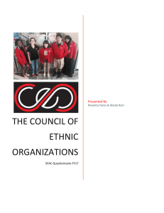 THE COUNCIL OF ETHNIC ORGANIZATIONS Presented By