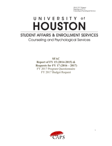 SFAC Report of FY 15 (2014-2015) &amp; FY 2017 Program Questionnaire