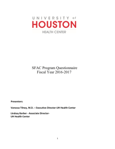 SFAC Program Questionnaire Fiscal Year 2016-2017