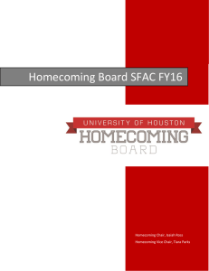 Homecoming Board SFAC FY16 Homecoming Chair, Isaiah Ross