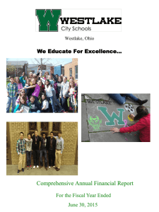 Comprehensive Annual Financial Report We Educate For Excellence… June 30, 2015