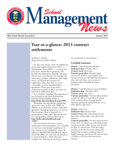 Year-at-a-glance: 2013 contract settlements Certified contracts