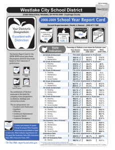 School Year Report Card 2008-2009 Your District’s Designation: