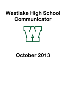 Westlake High School Communicator October 2013