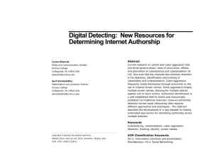 Digital Detecting:  New Resources for Determining Internet Authorship Abstract