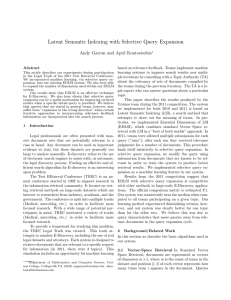 Latent Semantic Indexing with Selective Query Expansion