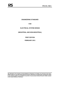 ENGINEERING STANDARD  FOR ELECTRICAL SYSTEM DESIGN