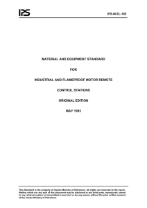 MATERIAL AND EQUIPMENT STANDARD FOR INDUSTRIAL AND FLAMEPROOF MOTOR REMOTE