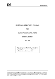 MATERIAL AND EQUIPMENT STANDARD  FOR CURRENT LIMITING REACTORS