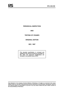 PERIODICAL INSPECTION  AND TESTING OF CRANES