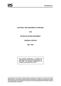 MATERIAL AND EQUIPMENT STANDARD  FOR WATER BLASTING EQUIPMENT