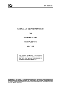 MATERIAL AND EQUIPMENT STANDARD  FOR OFFSHORE CRANES