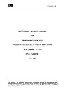 MATERIAL AND EQUIPMENT STANDARD  FOR GENERAL INSTRUMENTATION