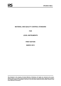 MATERIAL AND QUALITY CONTROL STANDARD  FOR LEVEL INSTRUMENTS