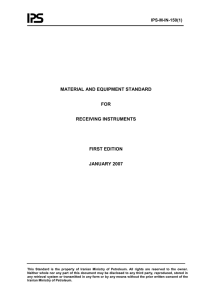 MATERIAL AND EQUIPMENT STANDARD  FOR RECEIVING INSTRUMENTS