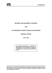 MATERIAL AND EQUIPMENT STANDARD  FOR LPG PRESSURE STORAGE VESSELS AND SPHERES