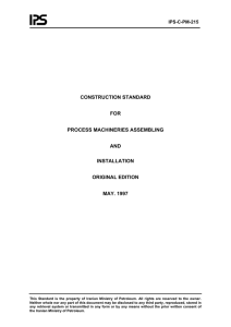 CONSTRUCTION STANDARD  FOR PROCESS MACHINERIES ASSEMBLING