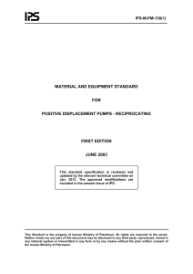 MATERIAL AND EQUIPMENT STANDARD  FOR POSITIVE DISPLACEMENT PUMPS - RECIPROCATING