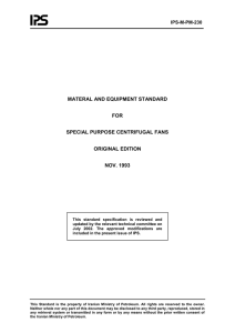 MATERAL AND EQUIPMENT STANDARD  FOR SPECIAL PURPOSE CENTRIFUGAL FANS