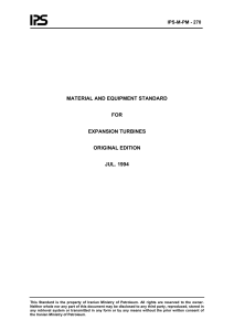 MATERIAL AND EQUIPMENT STANDARD  FOR EXPANSION TURBINES