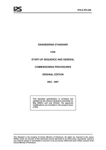 ENGINEERING STANDARD  FOR START-UP SEQUENCE AND GENERAL
