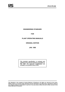ENGINEERING STANDARD  FOR PLANT OPERATING MANUALS