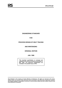 ENGINEERING STANDARD  FOR PROCESS DESIGN OF HEAT TRACING