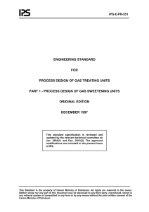 ENGINEERING STANDARD FOR PROCESS DESIGN OF GAS TREATING UNITS