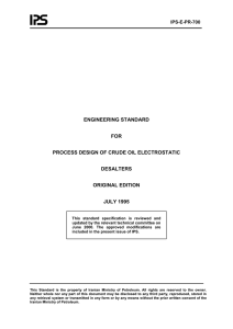 ENGINEERING STANDARD FOR PROCESS DESIGN OF CRUDE OIL ELECTROSTATIC
