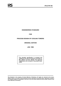 ENGINEERING STANDARD FOR PROCESS DESIGN OF COOLING TOWERS