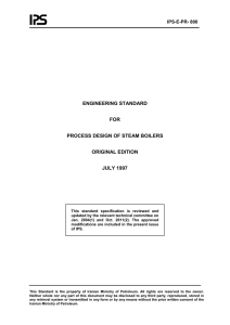 ENGINEERING STANDARD  FOR PROCESS DESIGN OF STEAM BOILERS