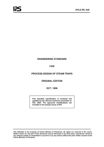 ENGINEERING STANDARD  FOR PROCESS DESIGN OF STEAM TRAPS