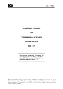 ENGINEERING STANDARD  FOR PROCESS DESIGN OF DRYERS