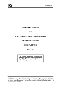 ENGINEERING STANDARD  FOR PLANT TECHNICAL AND EQUIPMENT MANUALS