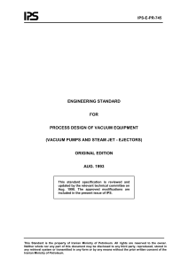 ENGINEERING STANDARD  FOR PROCESS DESIGN OF VACUUM EQUIPMENT