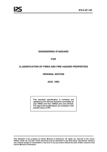 ENGINEERING STANDARD FOR CLASSIFICATION OF FIRES AND FIRE HAZARD PROPERTIES