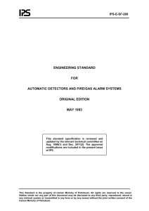 ENGINEERING STANDARD  FOR AUTOMATIC DETECTORS AND FIRE/GAS ALARM SYSTEMS